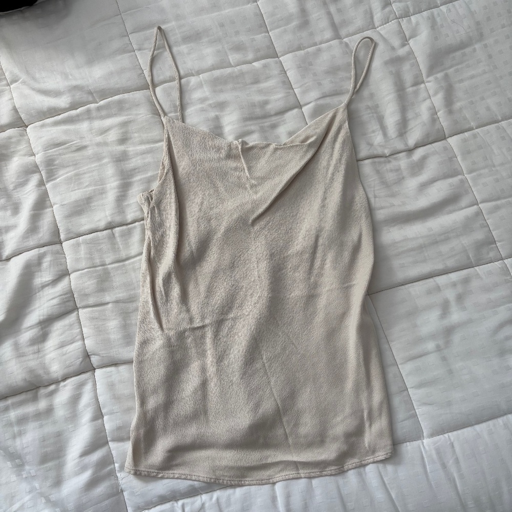 Mango cowl neck satin tank